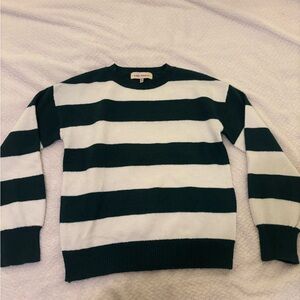 Striped Green and White women's Sweater